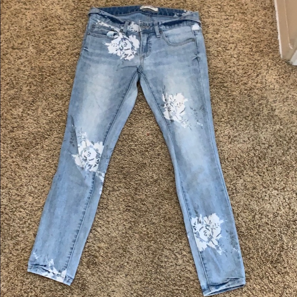 Free People Flower Print Jeans